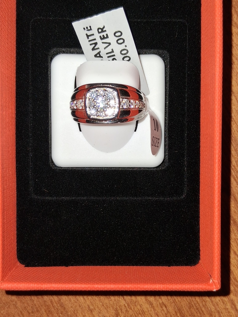 Mens 925 Sterling Silver & Moissanite Ring